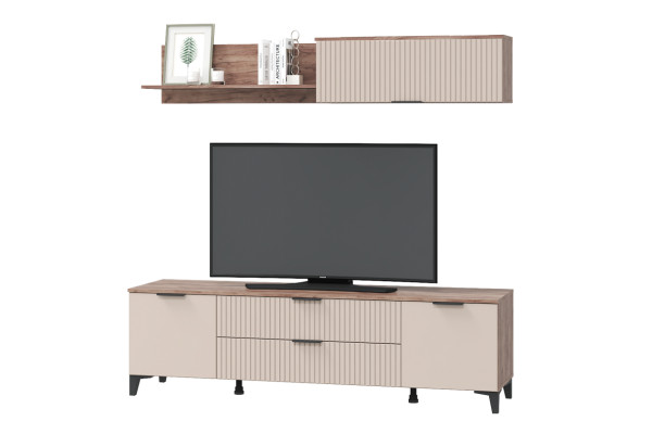 Модульная гостиная Тоскана Вар-2 (Дуб Табачный/Бисквит)  фабрика МЛК