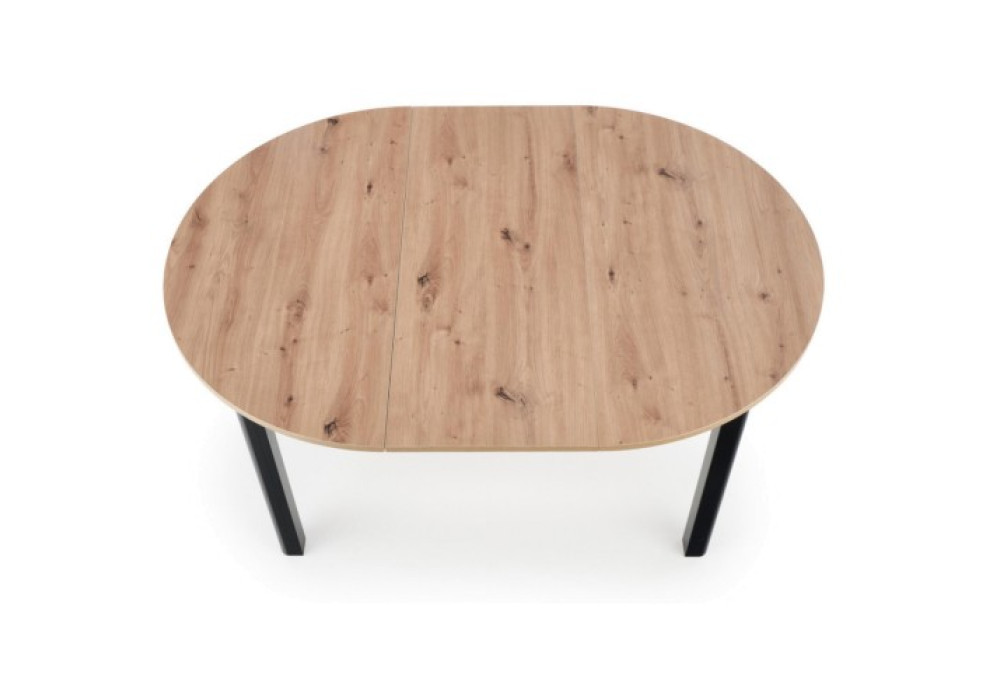 Стол обеденный HALMAR RINGO раскладной, дуб артизан/черный, 102-142/102/76