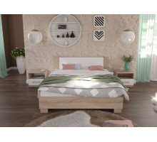 Кровать "Аврора" 1600 с основанием (дуб сонома/белый) фабрика Империал 