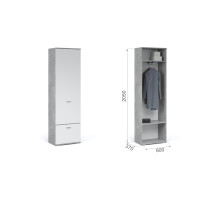 Распашной шкаф Виола (Ателье светлый/белый)  фабрика Империал 