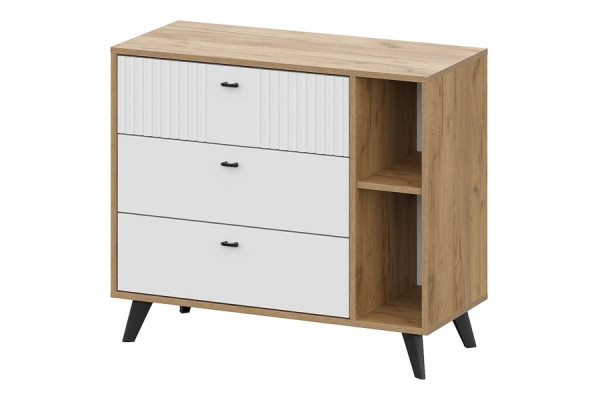 Комод SV-Мебель Милан (3 ящика, дуб золотой/белый матовый)