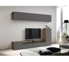 Стенка Прага-5 (диамант серый/таксония)  фабрика Олмеко 