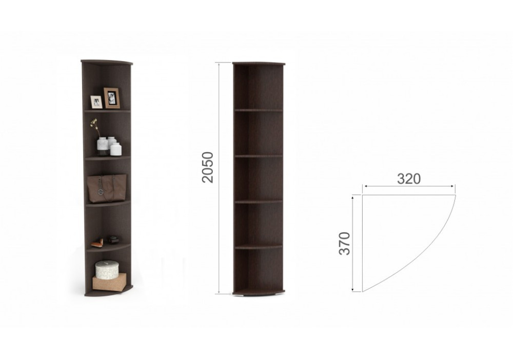 Стеллаж угловой Виола  (венге)  фабрика Империал 