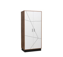 Шкаф для одежды 54.03 Гамма (2-х дв.) (таксония / черный / ПВХ белый) Фабрика Олмеко