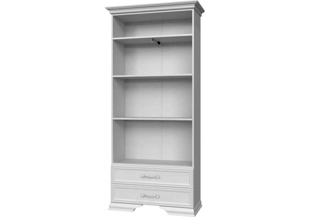 Шкаф ШР-2 для одежды и белья (Модульная прихожая Грация (лак)) (Белый/Белый) фабрика Браво мебель