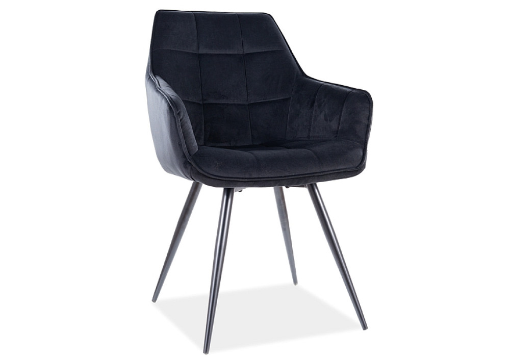 Стул SIGNAL LILIA VELVET BLUVEL 19 черный/черный
