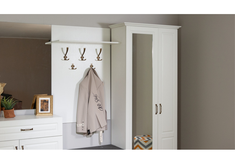 Модульная  прихожая Лацио  (Белый/белое дерево)  фабрика Империал 