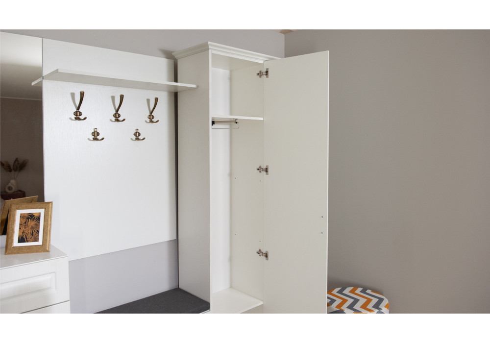 Модульная  прихожая Лацио  (Белый/белое дерево)  фабрика Империал 