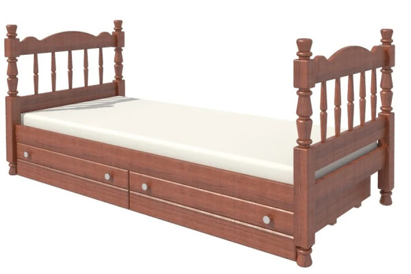 Кровать Аленка  (орех) без ящиков  фабрика БравоМебель