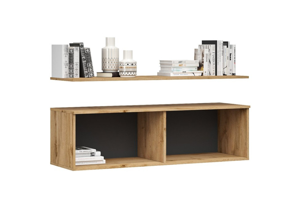 Шкаф навесной с полкой Лацио Сканди (Вотан/сканди графит) фабрика Империал 