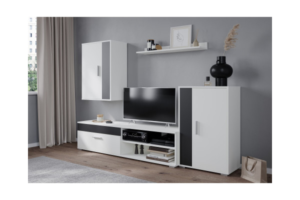 Гостиная Neo - 4  (белый платинум/черный)  фабрика Интерлиния  