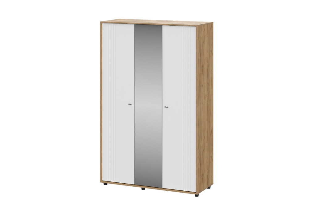 Шкаф SV-МЕБЕЛЬ (МС Милан) Дуб Золотой/Белый/Белый Матовый, трехстворчатый