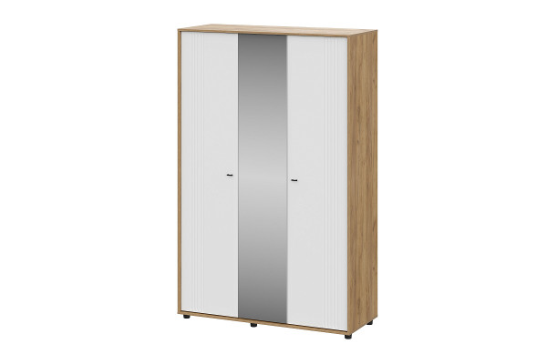 Шкаф SV-МЕБЕЛЬ (МС Милан) Дуб Золотой/Белый/Белый Матовый, трехстворчатый