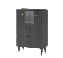 Шкаф комбинированный МН-043-01 МС ЛОРЕНСО (Графит) Мебель-Неман