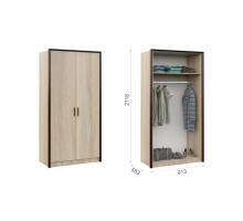 Шкаф 2-х дверный  Эшли  (Венге/сонома)  фабрика Империал 