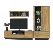 Гостиная Quartz 4 (Дуб нокс/Черный)  фабрика Интерлиния  