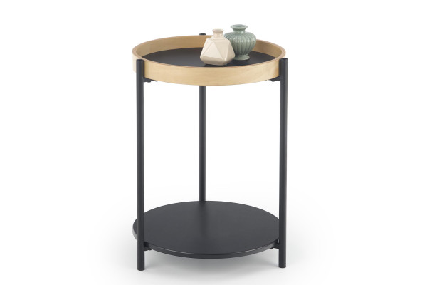 Стол журнальный HALMAR ROLO (дуб натуральный/черный)