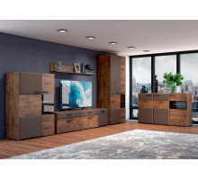 Модульная  гостиная "Рио" В-2 ( Таксус/Смоки Софт)  фабрика  Браво Мебель