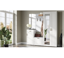 Модульная  прихожая Лацио Вар-2  (Белый/белое дерево)  фабрика Империал 