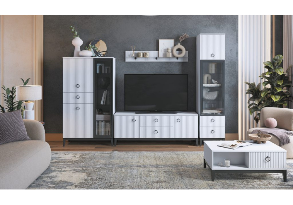 Модульная гостиная Шарлиз (Белое сияние/Белый снег) фабрика МЛК