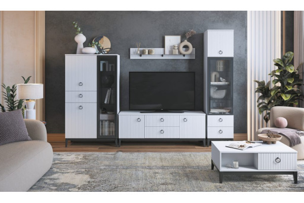 Модульная гостиная Шарлиз (Белое сияние/Белый снег) фабрика МЛК