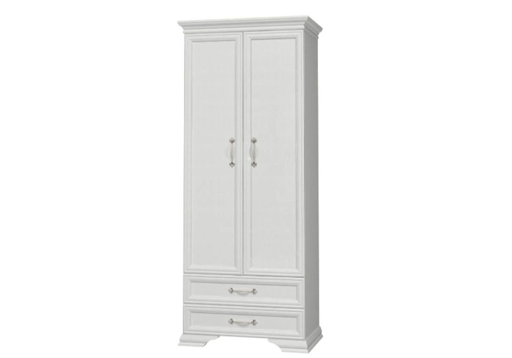 Шкаф ШР-2 для одежды и белья (Модульная прихожая Грация (лак)) (Белый/Белый) фабрика Браво мебель