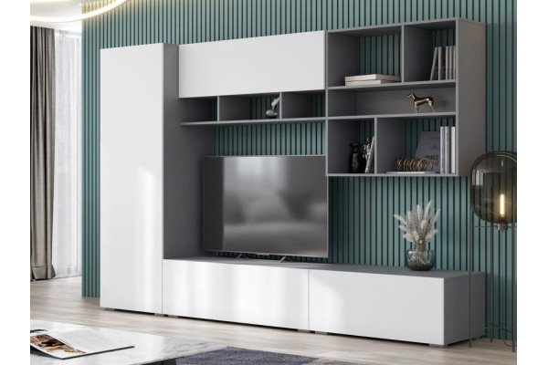 Модульная гостиная Айвори (Графит/Белый)  фабрика Астрид-мебель