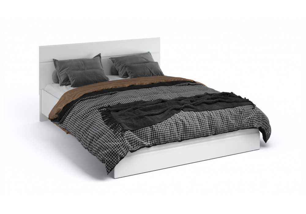 Кровать "Йорк" 1600 с подъемным мех. (белый/белый глянец) фабрика Империал 