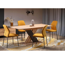 Стол обеденный HALMAR XARELTO раскладной, дуб вотан/черный, 130-175/85/76