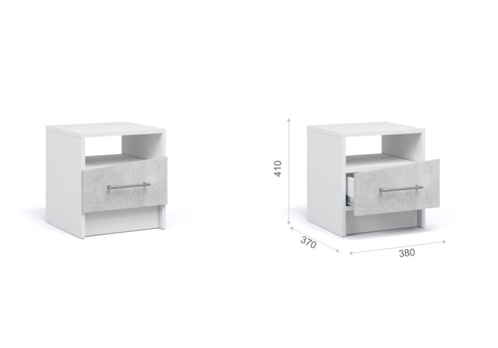 Прикроватные тумбы (2 шт) Антария  (Белый жемчуг/ателье светлый)  фабрика Империал 
