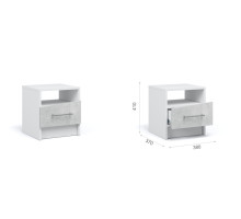 Прикроватные тумбы (2 шт) Антария  (Белый жемчуг/ателье светлый)  фабрика Империал 