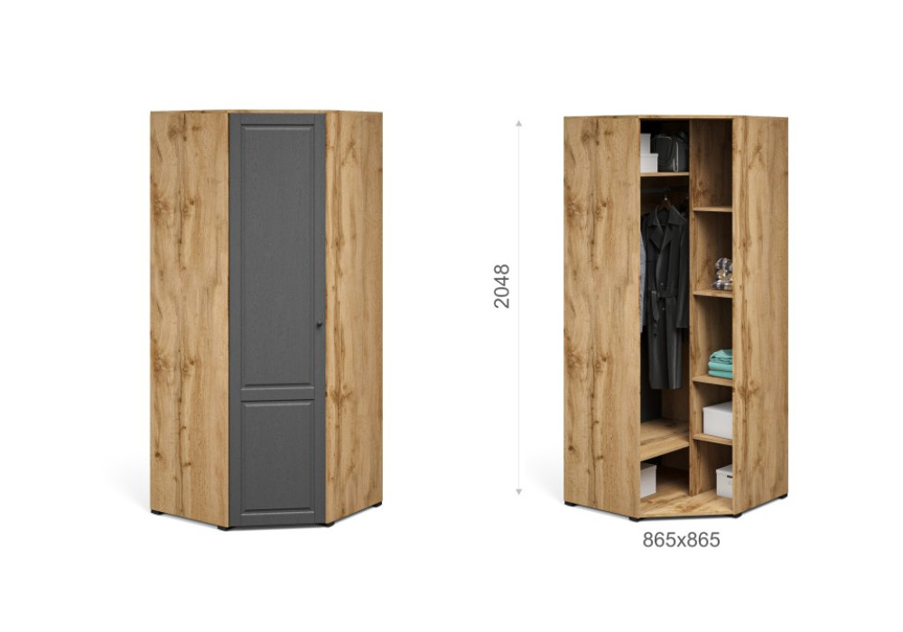 Угловой шкаф Лацио Сканди (Вотан/сканди графит) фабрика Империал 