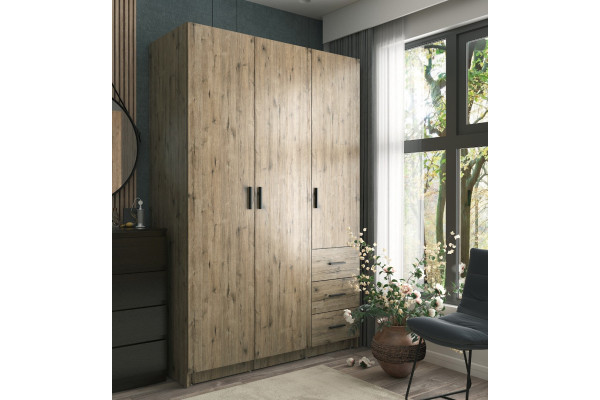 Шкаф для одежды Универсал (Дуб веллингтон) фабрика Евва